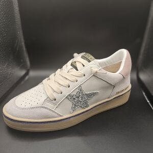 Vintage Havana Cream and Gray Sneakers with Glitter Star